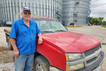 Paul Wiess stands next to his truck in York County. Like other farmers, he sees the proposed solar project as a way to benefit his family and community.