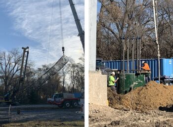 These wire cages serve as part of the foundation for new transmission towers that are part of the Cass to Sarpy Transmission Line project.