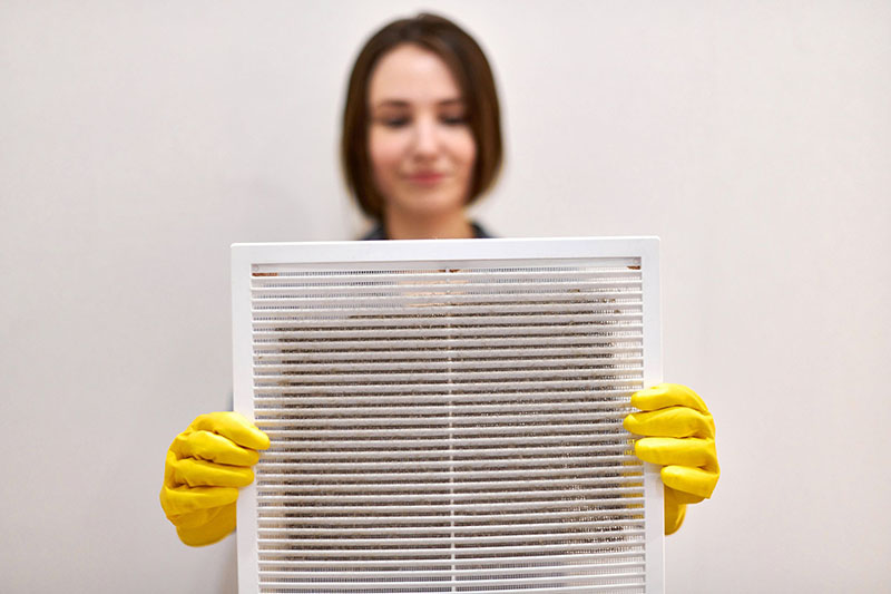 Replacing dirty filters like this one can help make your home more energy efficient.